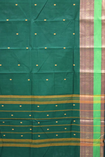 Chettinad Cotton Saree -Bottle Green