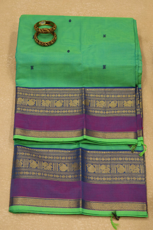 Chettinad Cotton Saree -Sea Green