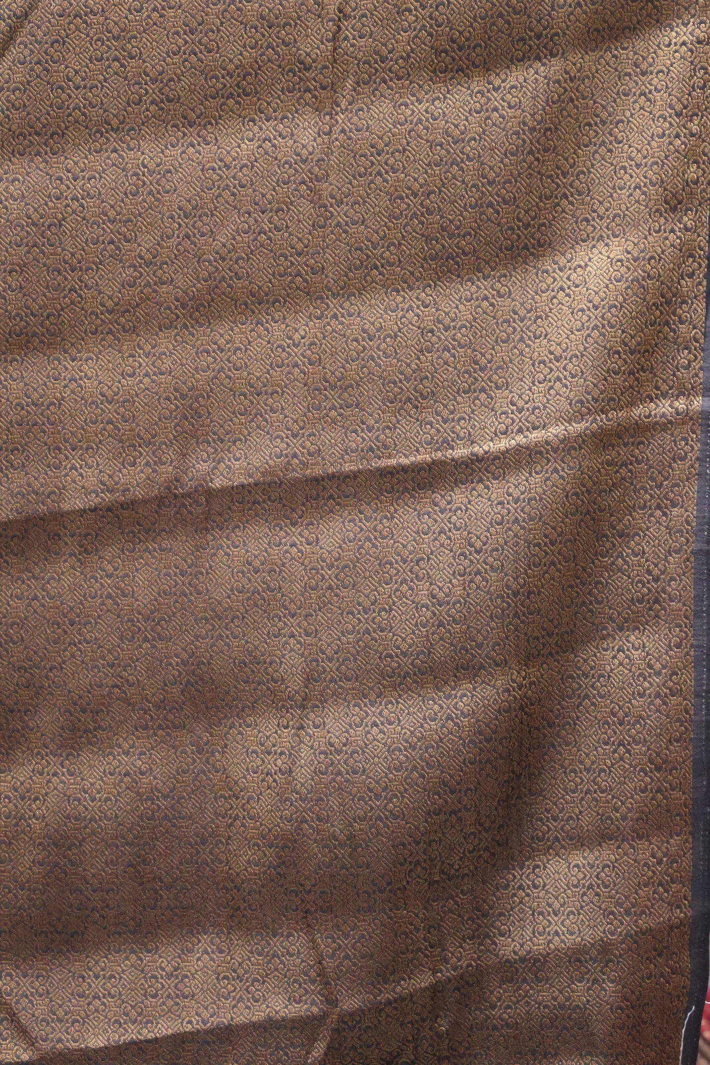 Printed Bamboo Silk Saree-Olive Green
