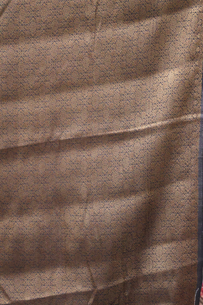 Printed Bamboo Silk Saree-Olive Green