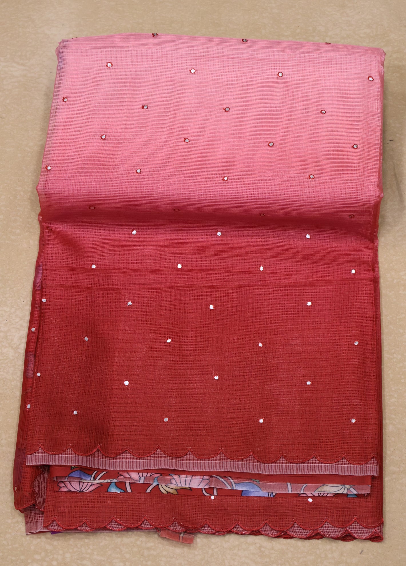 Silk Kota saree- Maroon Kalamkari Pallu