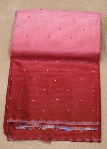 Silk Kota saree- Maroon Kalamkari Pallu