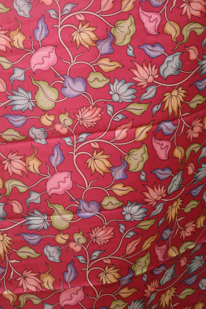 Silk Kota saree- Maroon Kalamkari Pallu