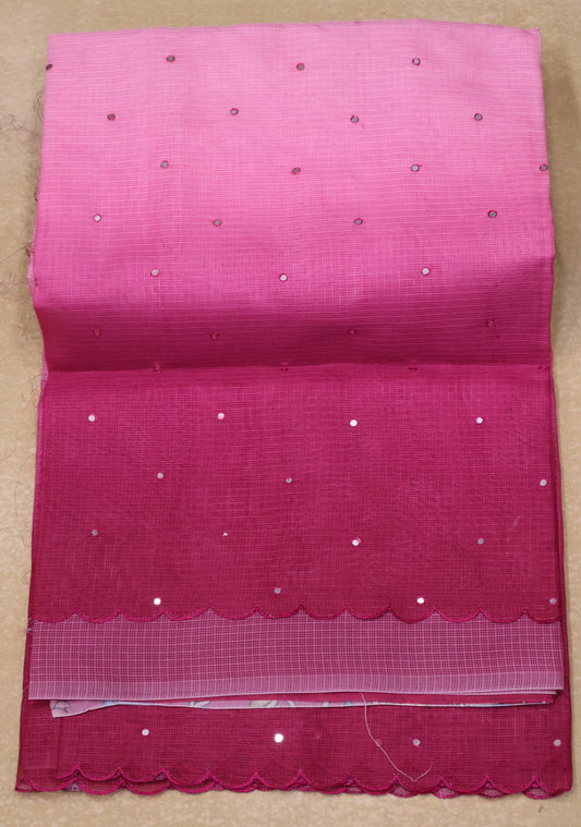 Silk Kota saree- Pink Kalamkari Pallu