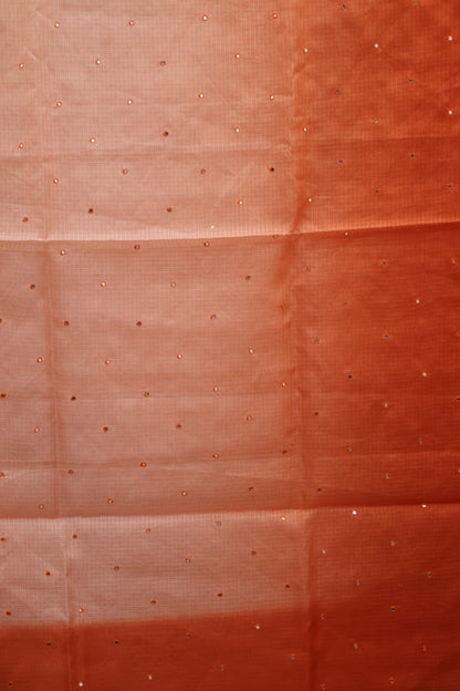Silk Kota saree-Orange Kalamkari Pallu