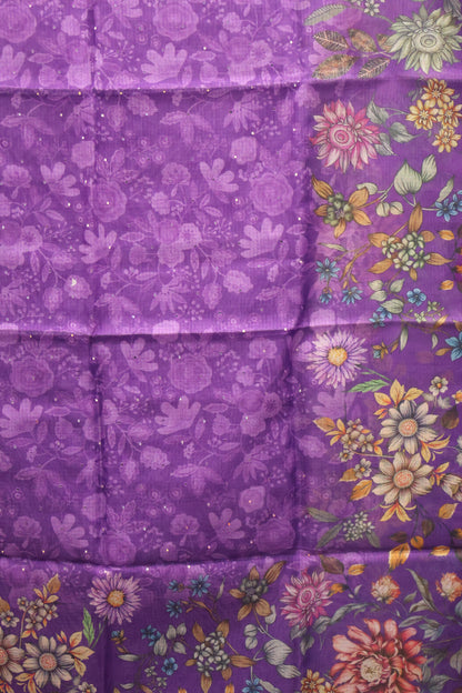 Silk Kota saree-Purple Sunflower