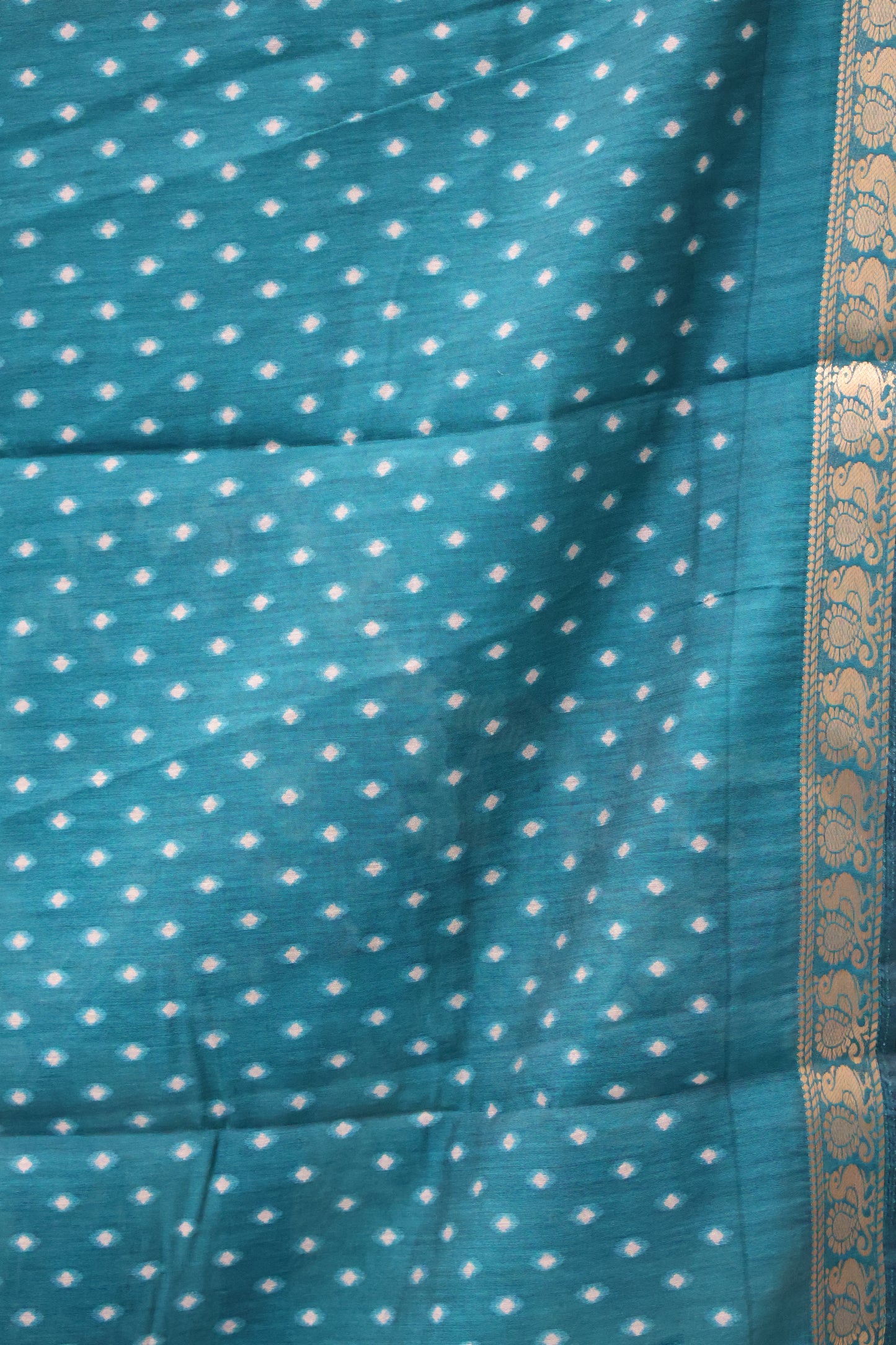 Malai Cotton Saree Mangalgiri Border - Olive
