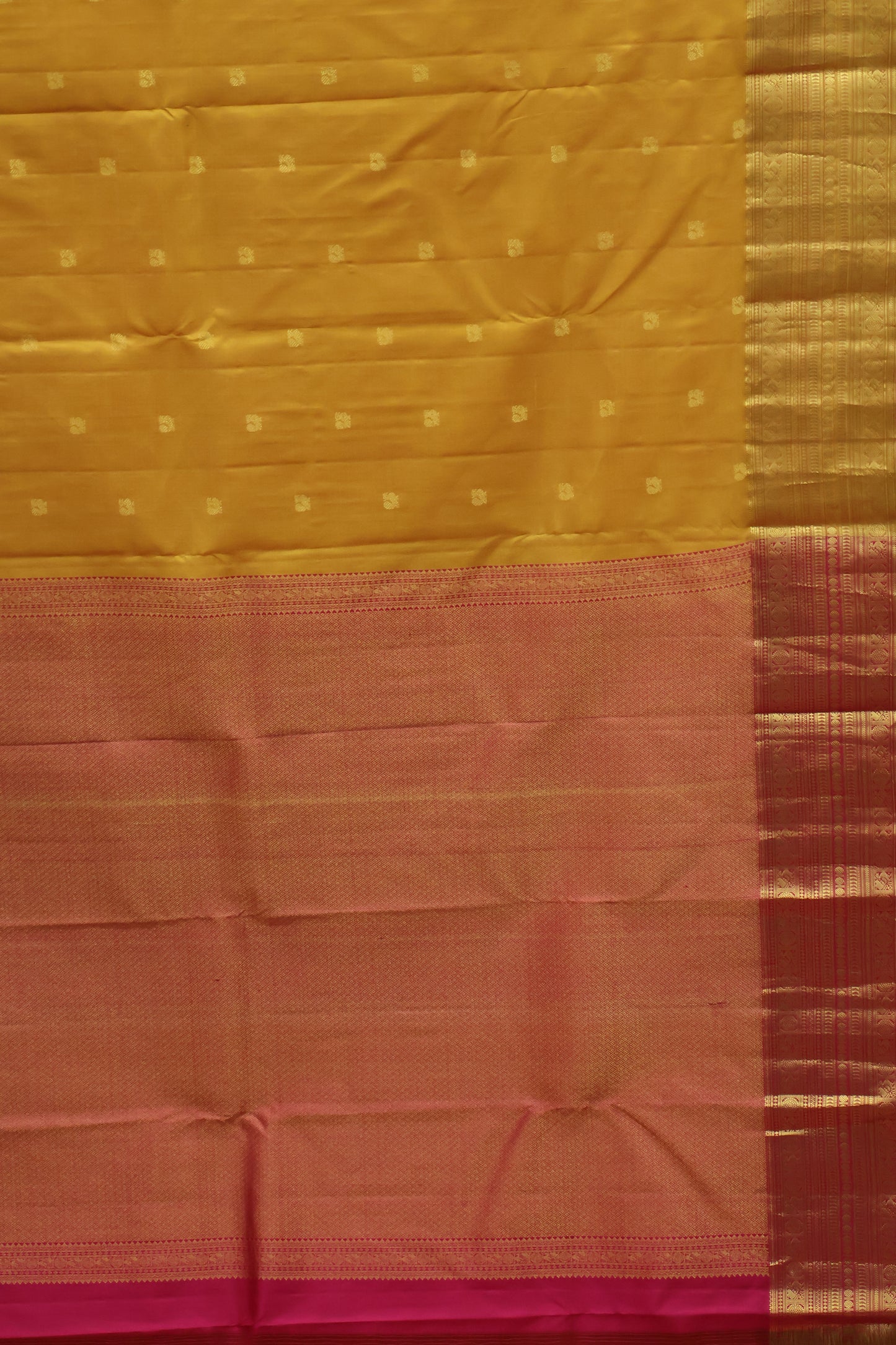 Pure Kanjivaram Silk Saree - Golden Mustard