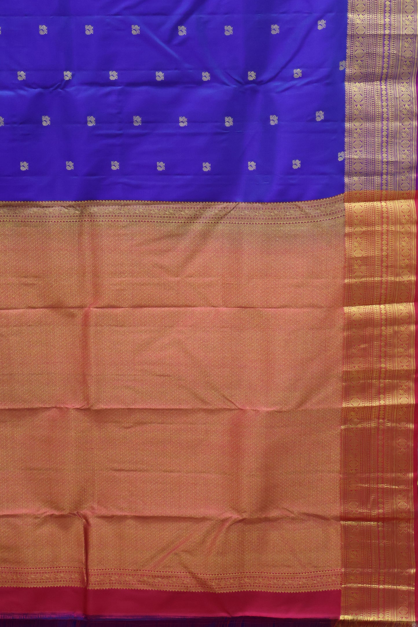 Pure Kanjivaram Silk Saree -Blue Dual Shade