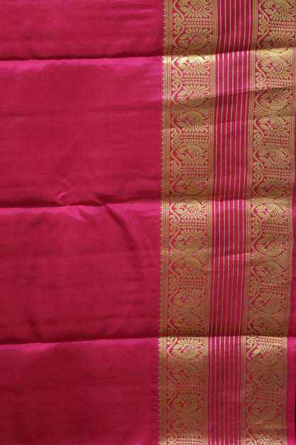 Pure Kanjivaram Silk Saree -Wine Peacock Bird