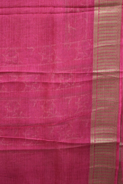 Pure Chanderi Saree-Magenta Peacock