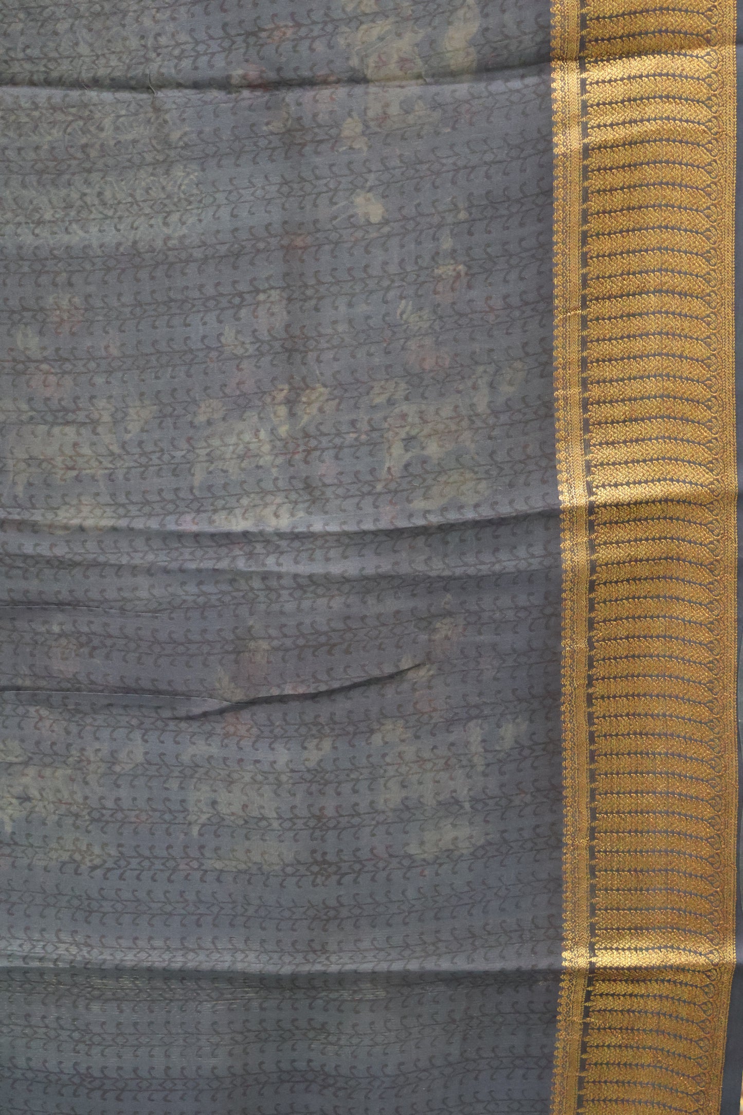 Pure Chanderi Saree-Peacock Blue Peacock Border
