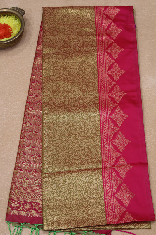 Semi Soft Silk Saree-Manthulir Kolam Border