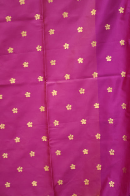 Semi Soft Silk Saree-Peachish Pink Floral Body
