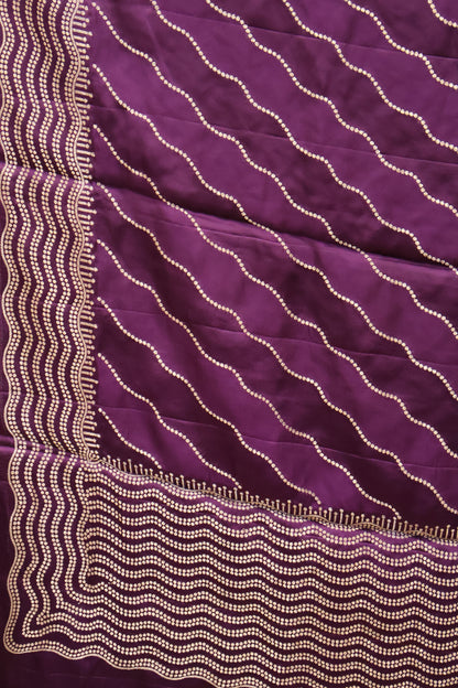Satin Saree-Purple Silver Zari