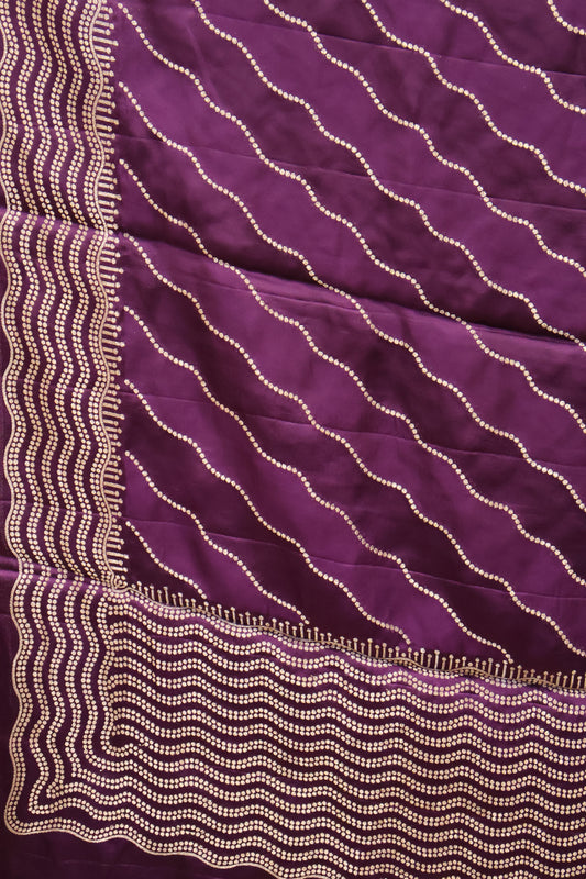 Satin Saree-Purple Silver Zari
