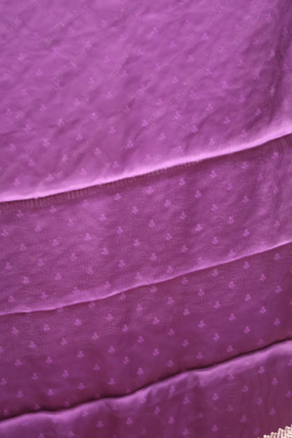 Satin Saree-Purple Silver Zari