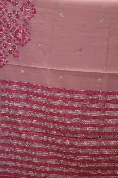Handloom Saree-Pink Geometric