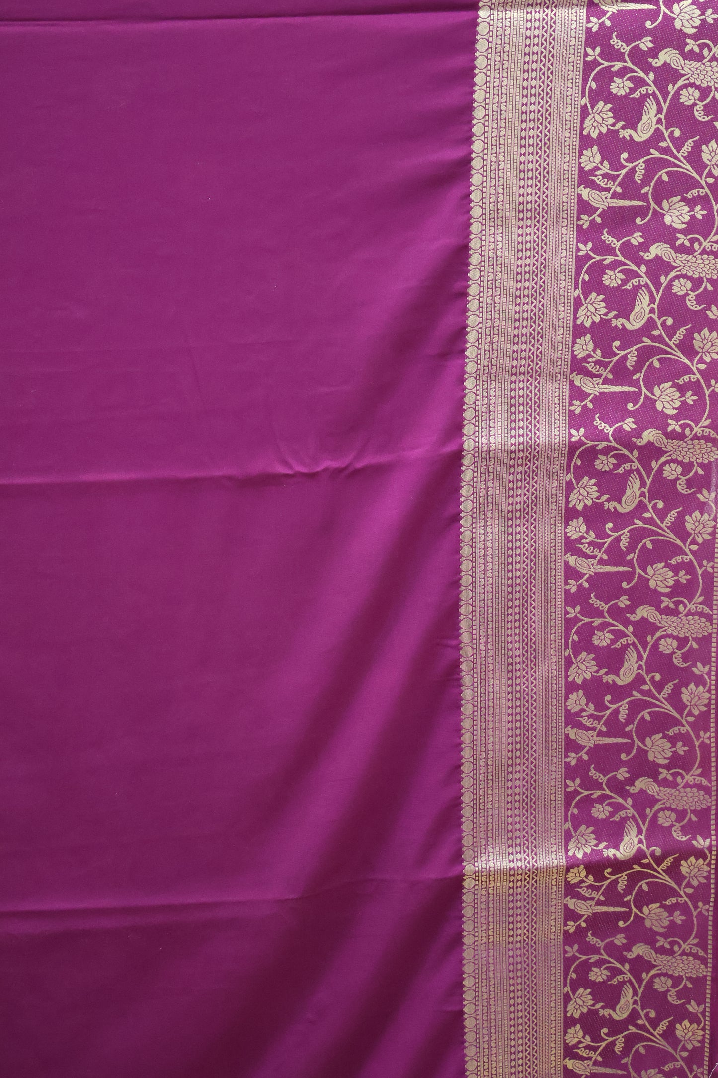Banarasi Crepe Saree-Purple Elephant