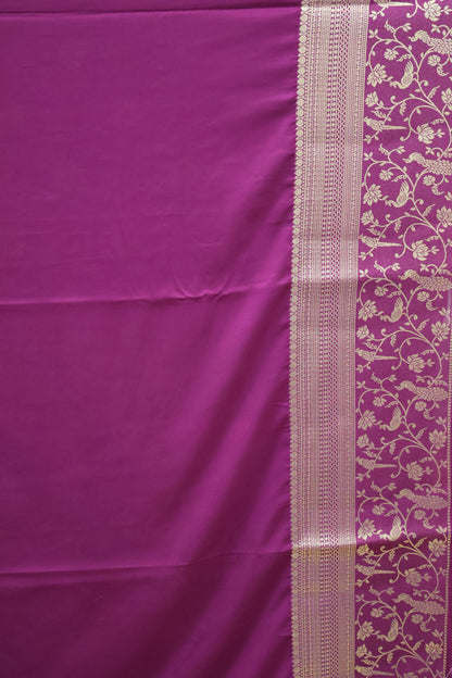 Banarasi Crepe Saree-Purple Elephant
