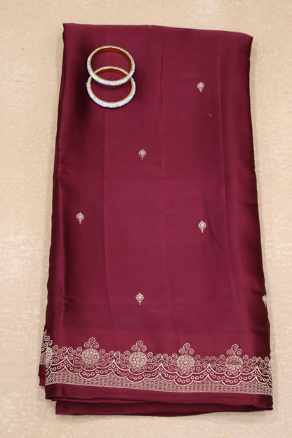 Satin Saree-Arakku Jal Border