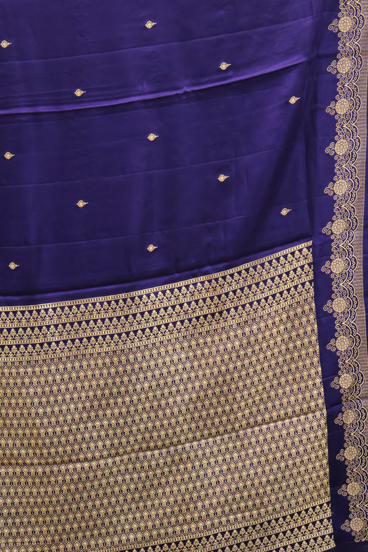 Satin Saree-Blue Jal Border