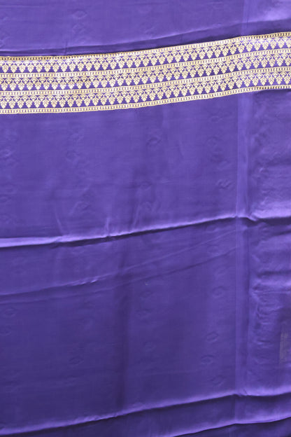 Satin Saree-Blue Jal Border