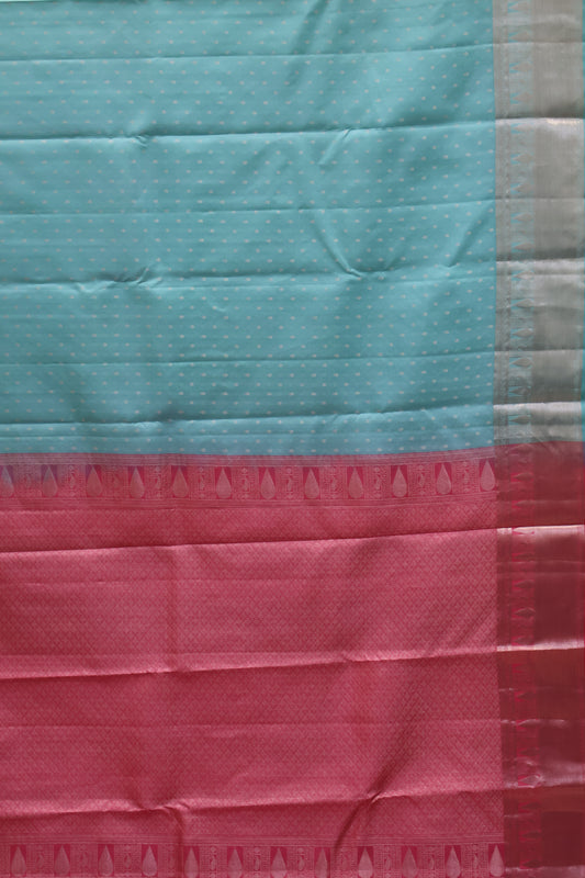 Pure Kanjivaram Silk Saree -Teal Blue Drop