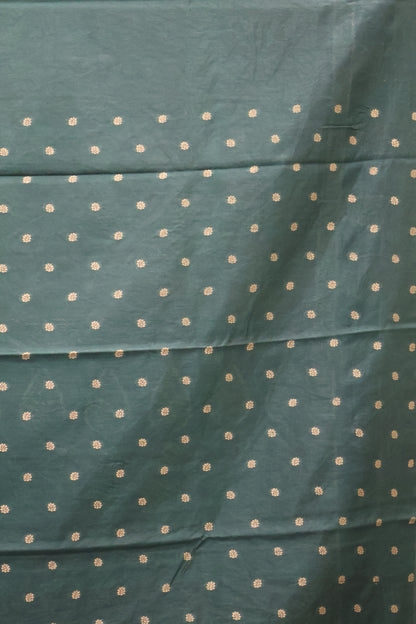 Semi Tussar Saree -Bottle Green Leaf Butta