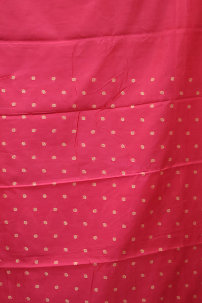 Semi Tussar Saree -Rani Pink Leaf Butta