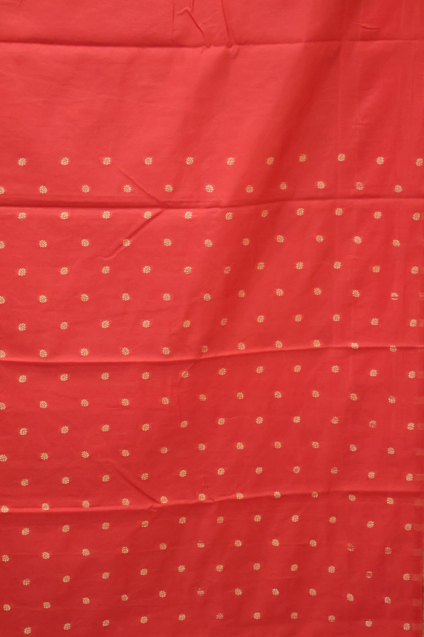 Semi Tussar Saree -Red Leaf Butta
