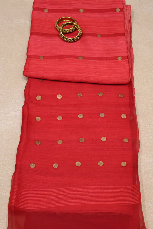 Pure Tussar Saree -Red