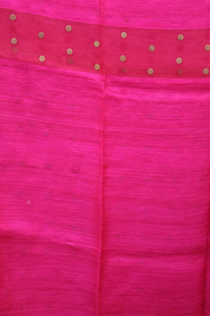 Pure Tussar Saree -Rani Pink