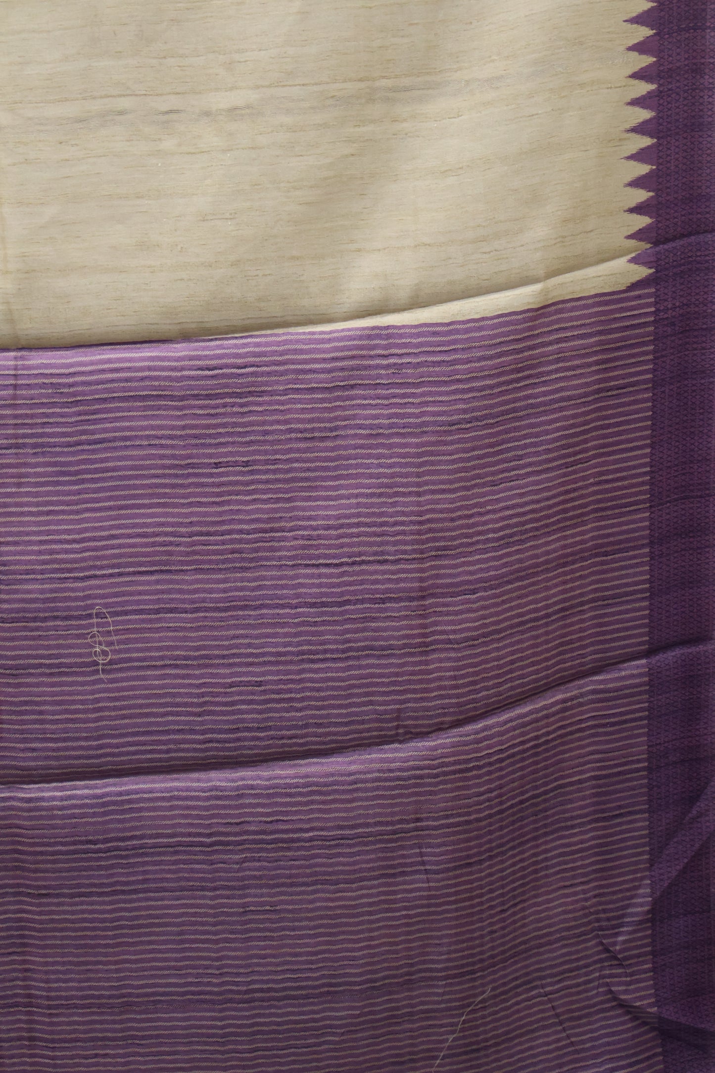 Semi Tussar Saree - Purple Kalmkari Print