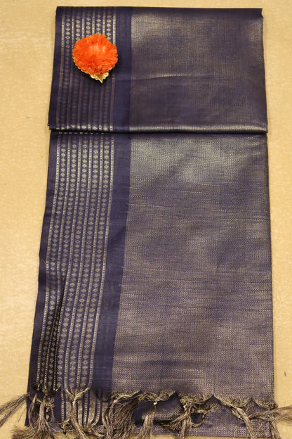 Bhagalpur Tissue Saree - Nayy Blue Full Zari