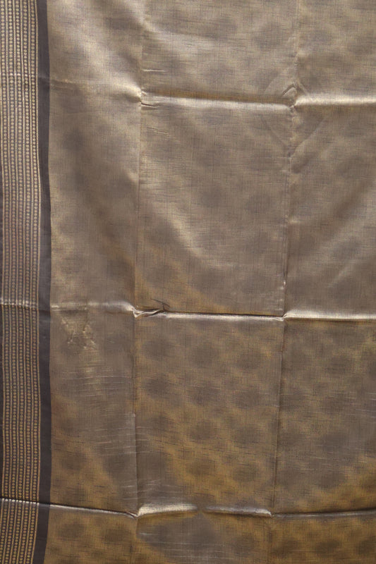 Bhagalpur Tissue Saree - Black Full Zari