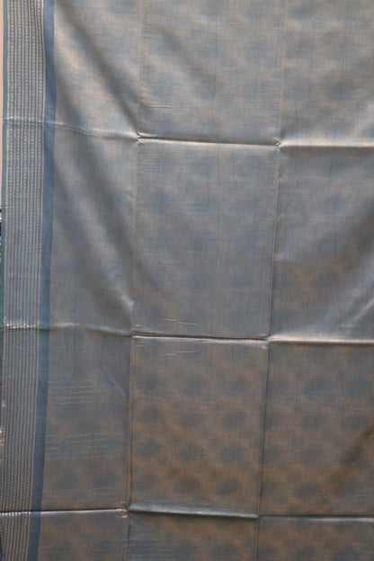 Bhagalpur Tissue Saree-Peacok Blue Full Zari