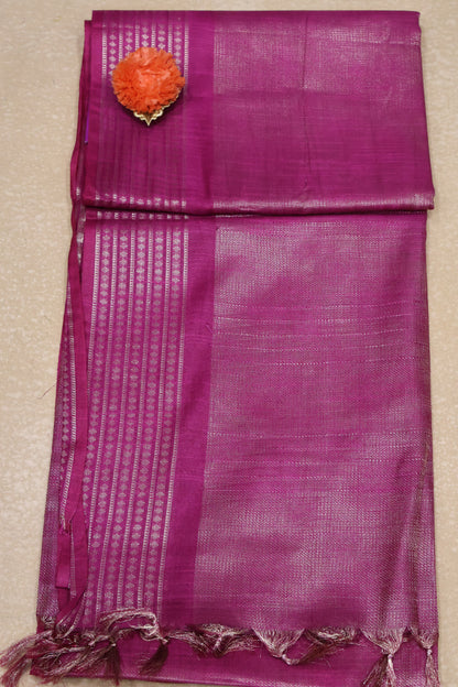 Bhagalpur Tissue Saree-Rani Pink Full Zari