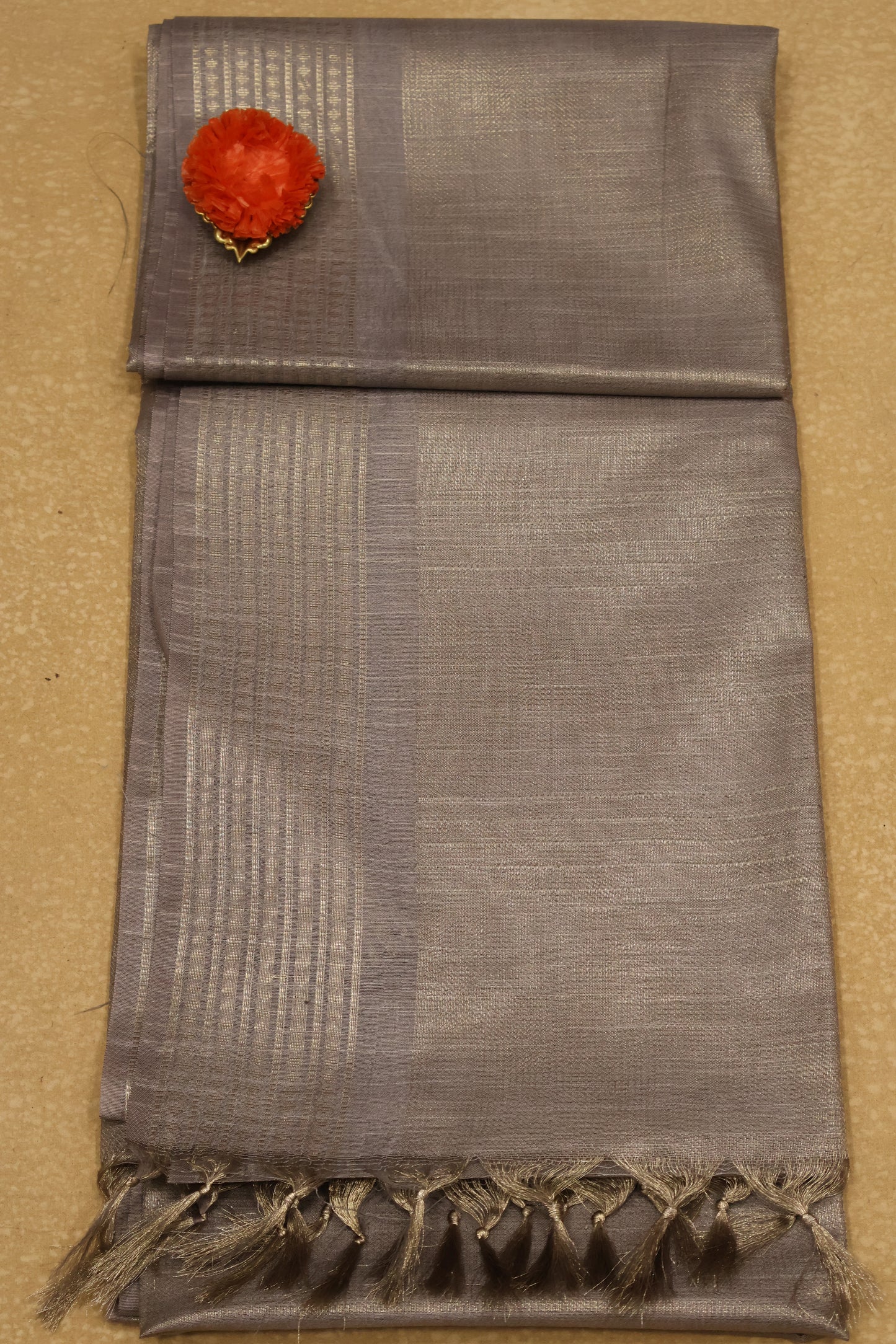 Bhagalpur Tissue Saree-Silver Pink Full Zari