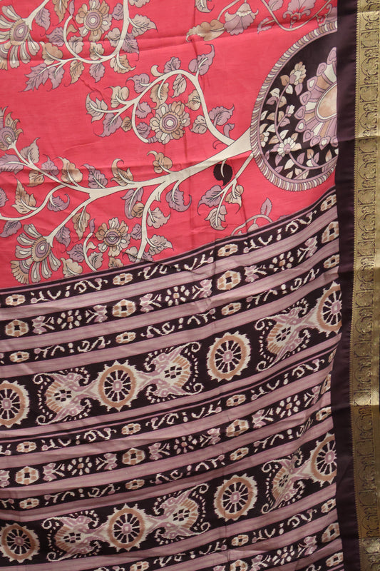 Malai Cotton Saree-Maroon