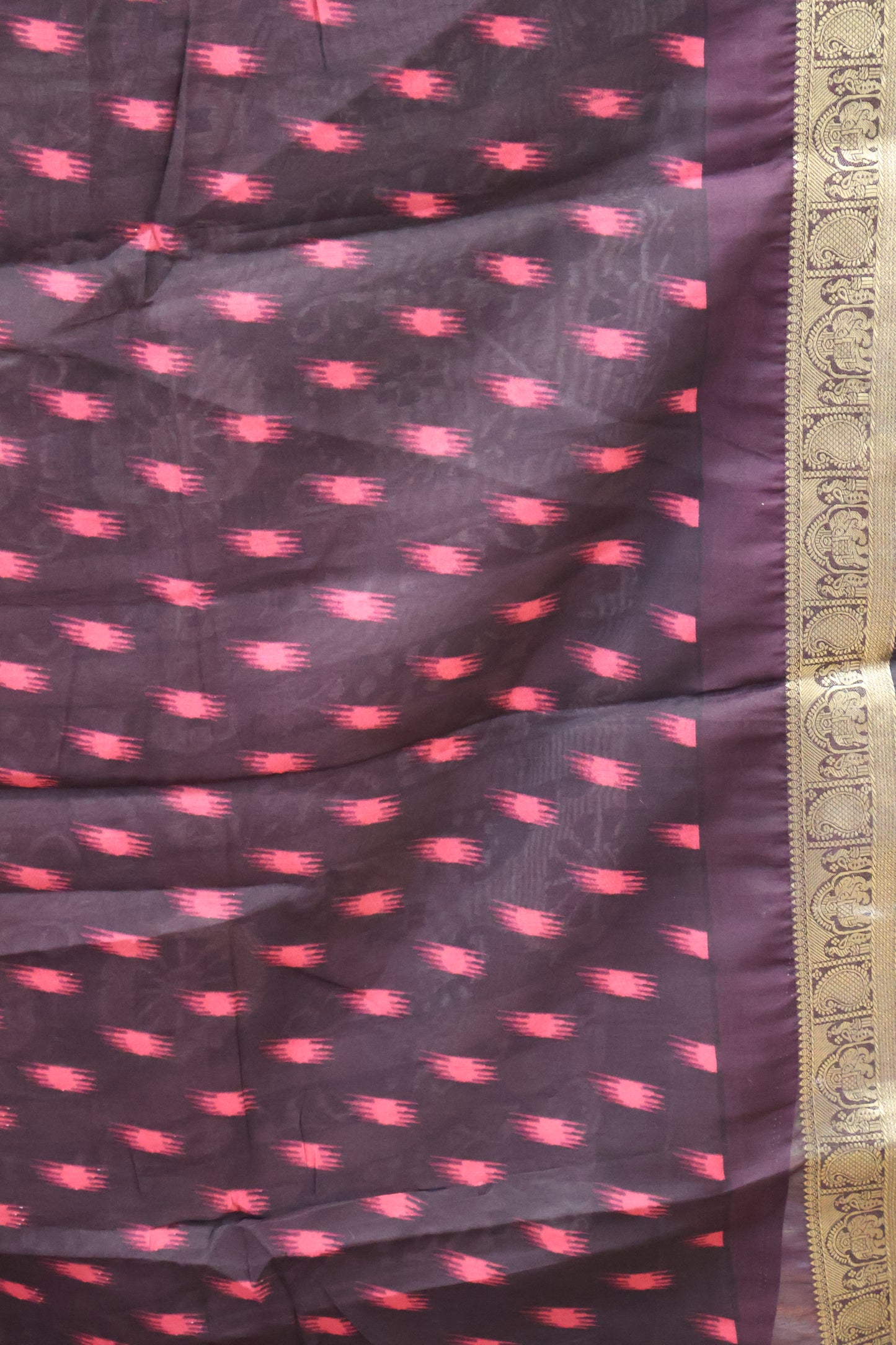 Malai Cotton Saree-Maroon