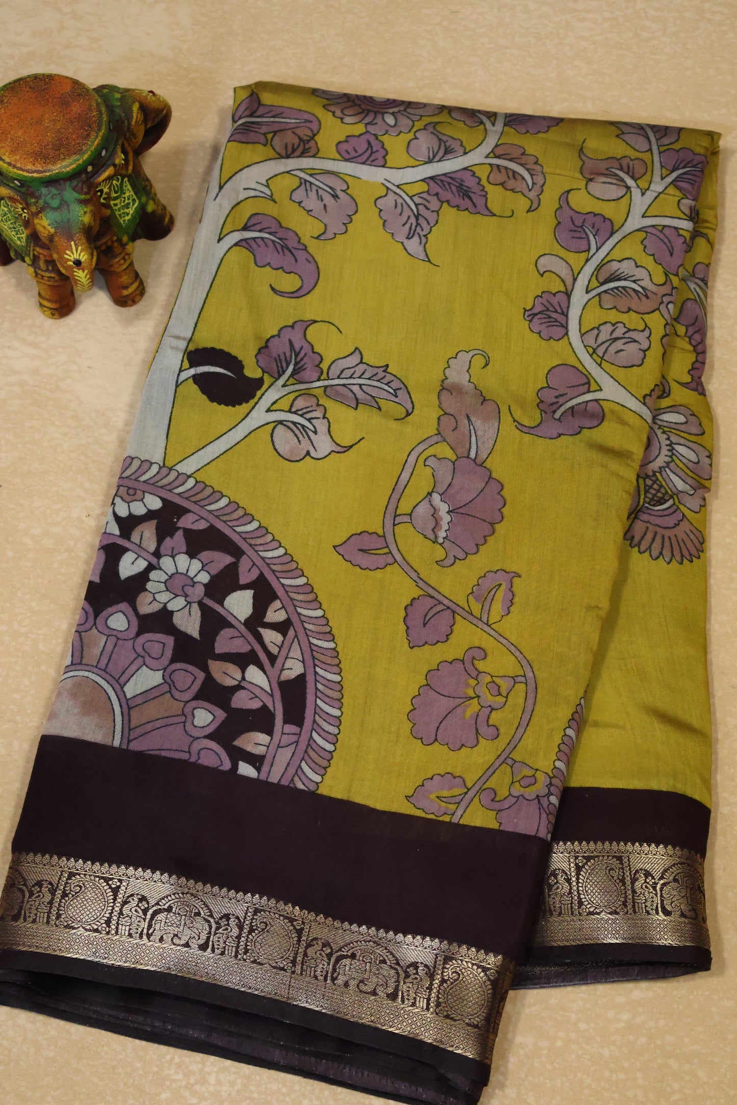 Malai Cotton Saree-Mustard