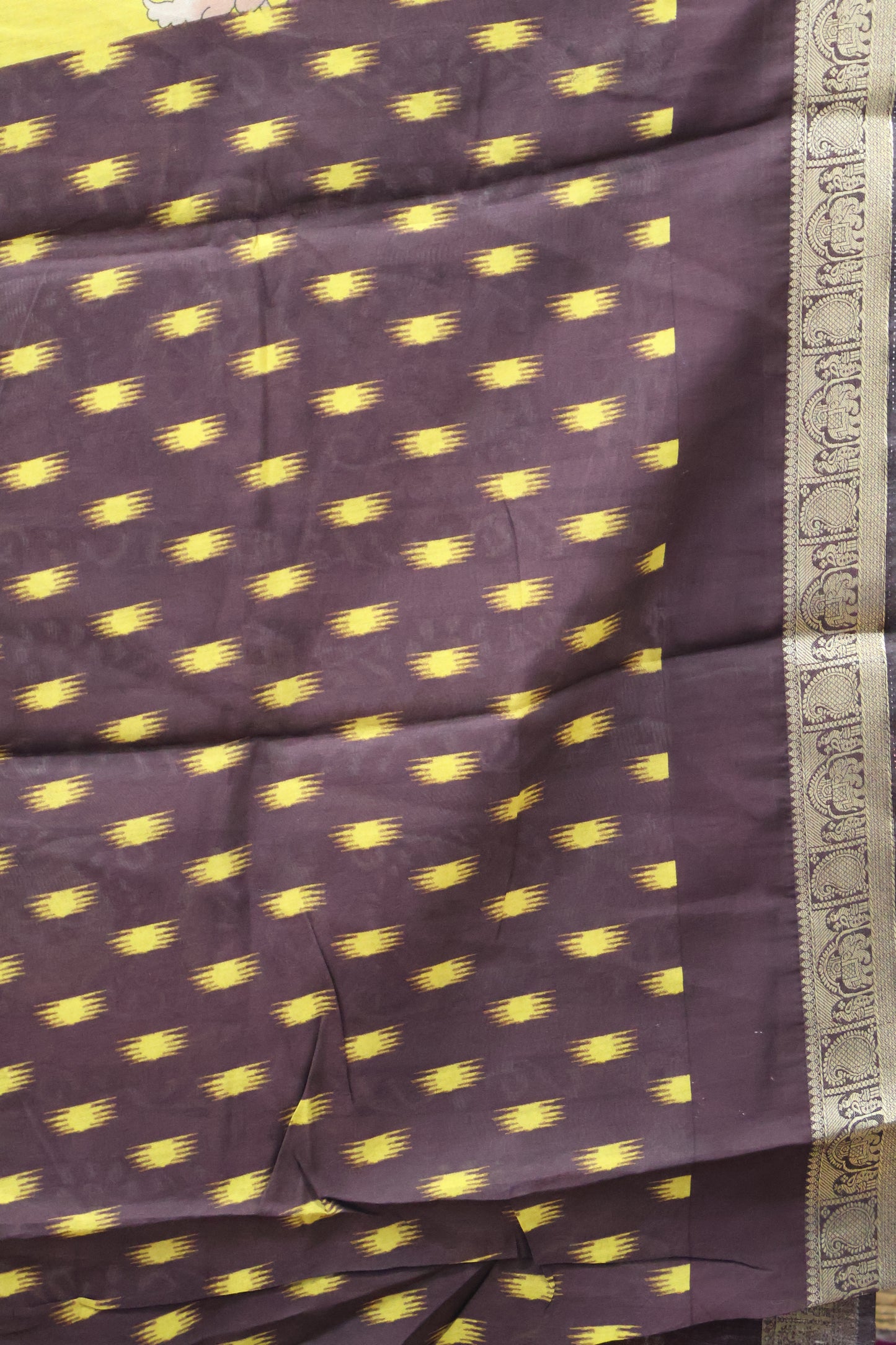 Malai Cotton Saree-Mustard