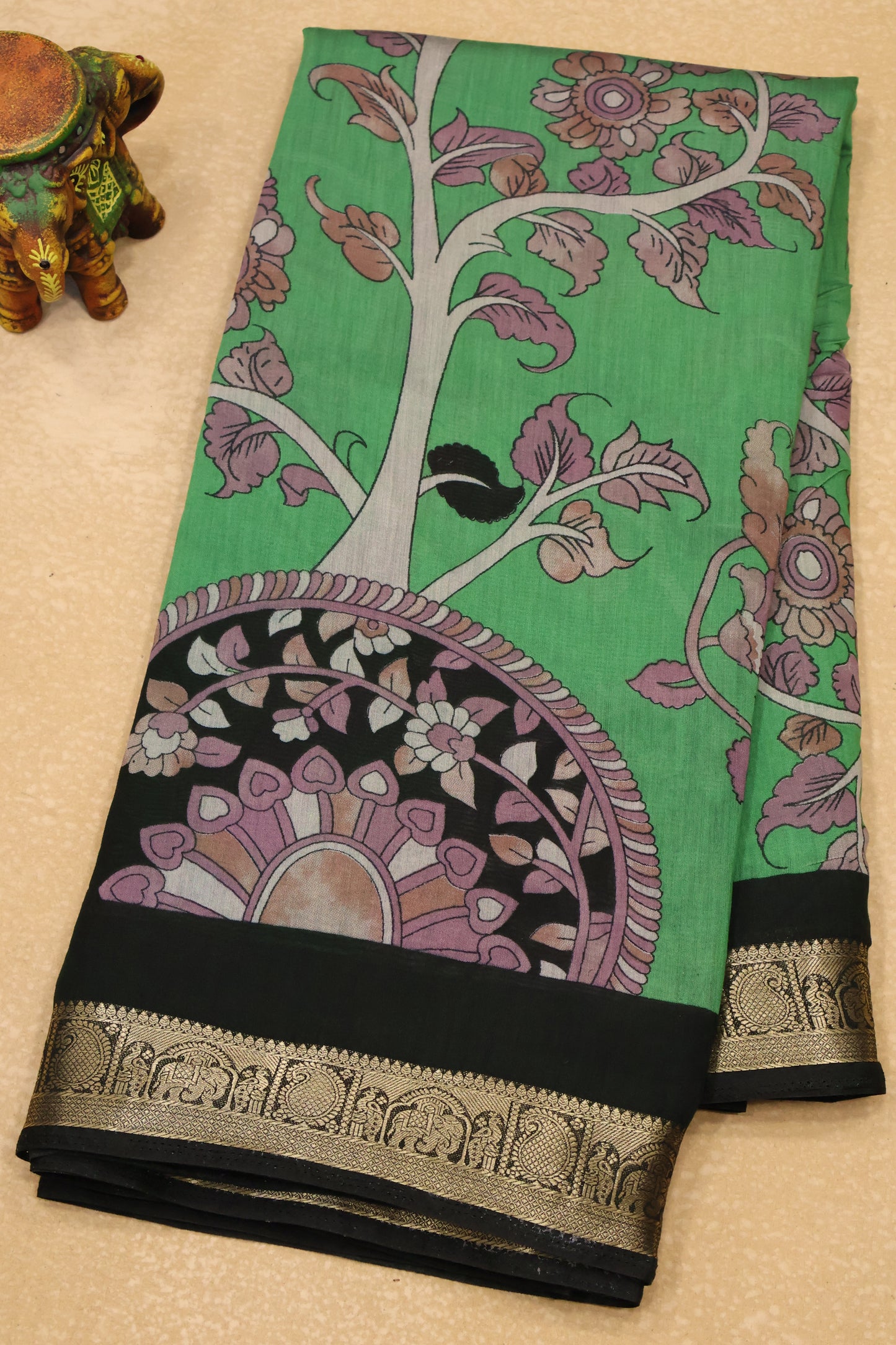 Malai Cotton Saree-Green