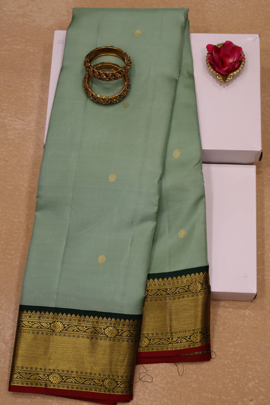 Pure Kanjivaram Silk Saree -Pista Green