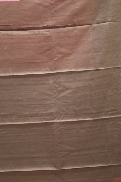 Mulberry Tussar Saree-Pink Zari Elephant