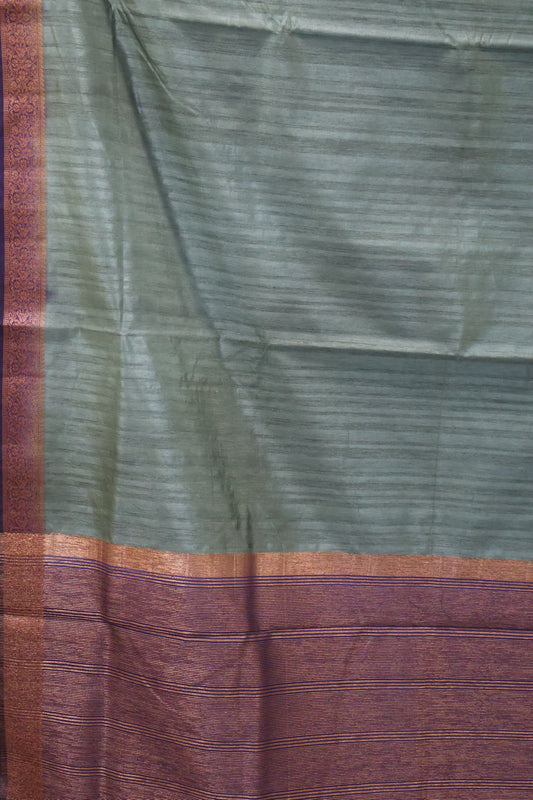 Bamboo Silk saree-Thick Lines Metalic