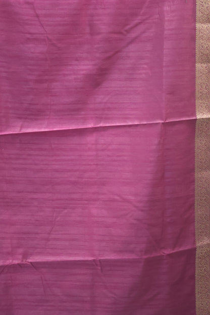 Bamboo Silk saree-Thick Lines Lite Peacock