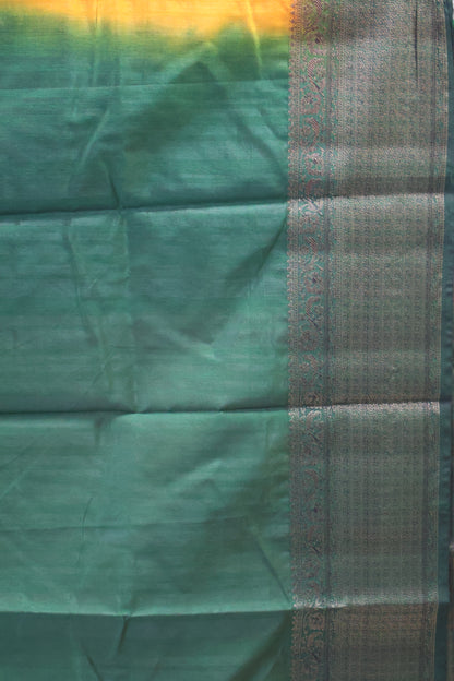 Bamboo Silk saree-Thick Line Mustard