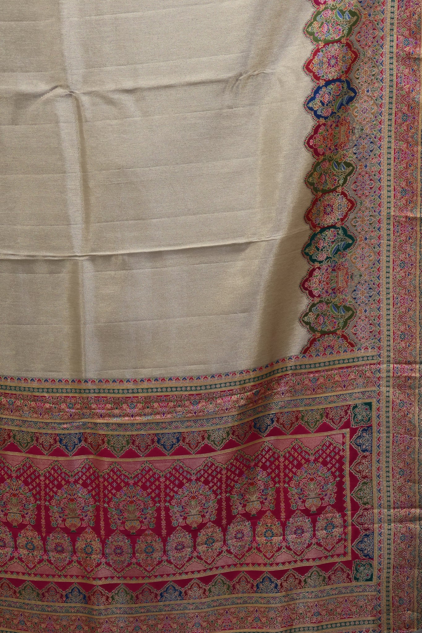 Pure Banarasi Silk Saree- Sandal Position Print